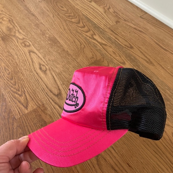 EUC Vintage Von Dutch Silky Hot Pink and Black Trucker Hat - Picture 5 of 10
